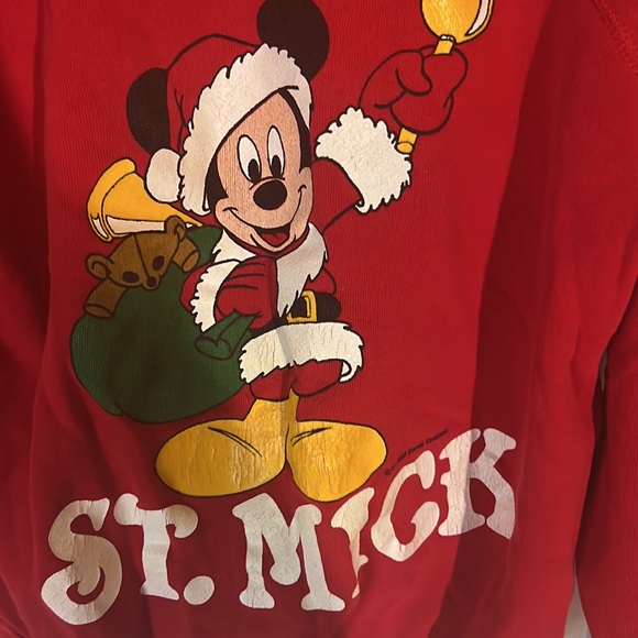 VINTAGE ARTEX DISNEY ST. MICKEY HOLIDAY SWEATSHIRT UNISEX LARGE MADE IN USA - Picture 7 of 10
